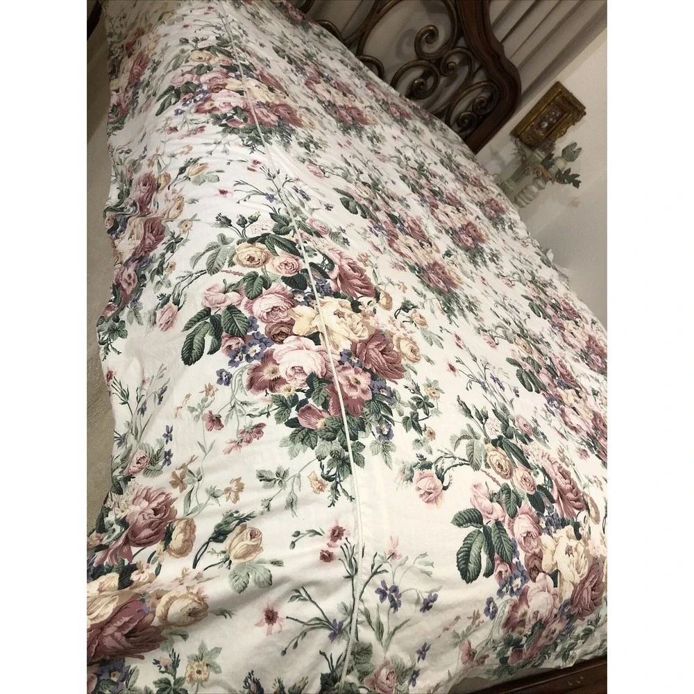 VTG Floral Custom Made Duvet Cover 1 Sham French Country Cottage 82
